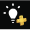 Ícone de uma lâmpada com o símbolo de soma sobrepondos