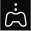 Ícone de um controle do PS4 com linhas pontilhadas centralizadas no meio do controle